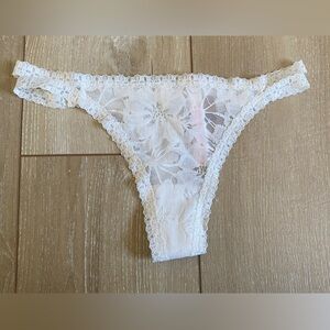 Victoria's Secret White Lace Thong Panties